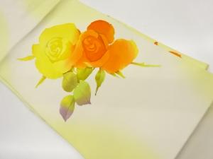 塩瀬薔薇模様名古屋帯